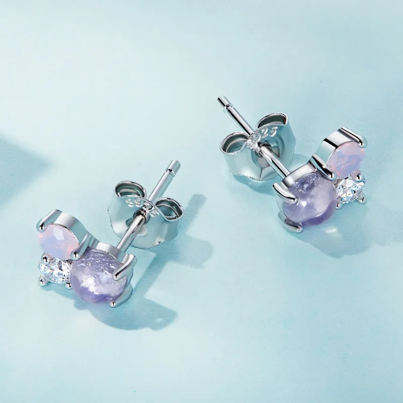 (bilde for) Pandora Style Gem Stitching øredobber - SCE1451 - Vis 4