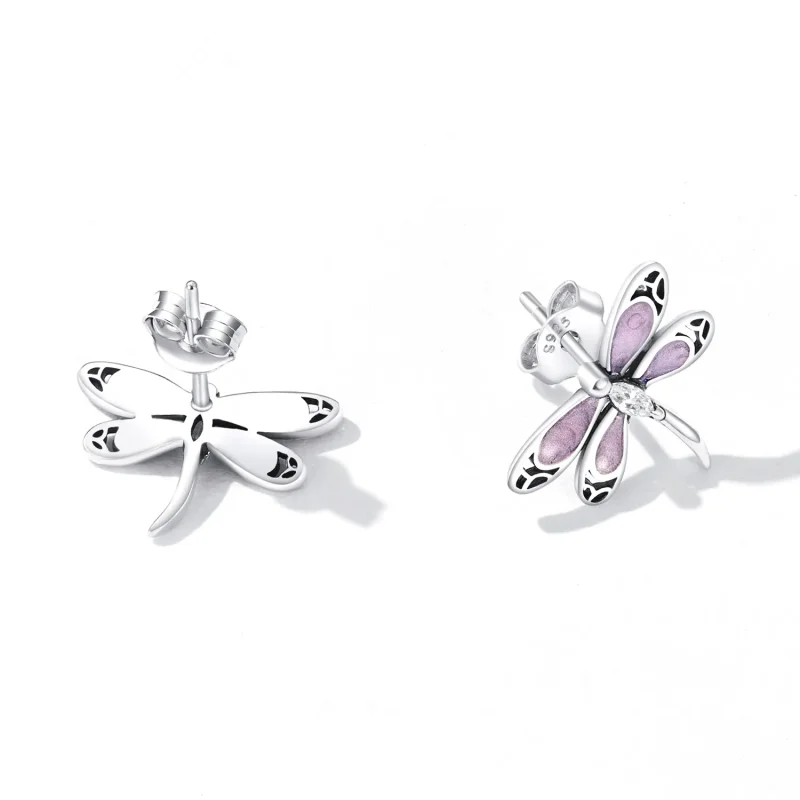 (bilde for) Pandora Style Girl Pink Dragonfly ørepynt - SCE1414 - Vis 3