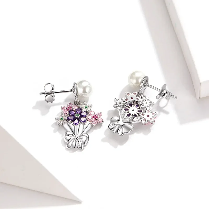 (bilde for) Pandora Style holder blomster øredobber - BSE152 - Vis 2