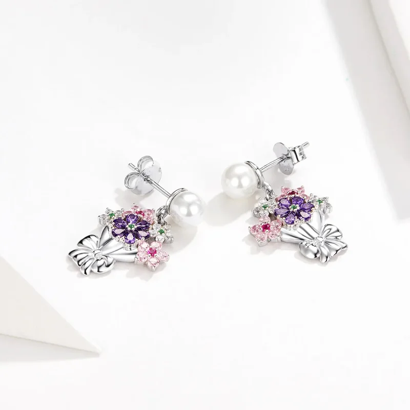 (bilde for) Pandora Style holder blomster øredobber - BSE152 - Vis 3