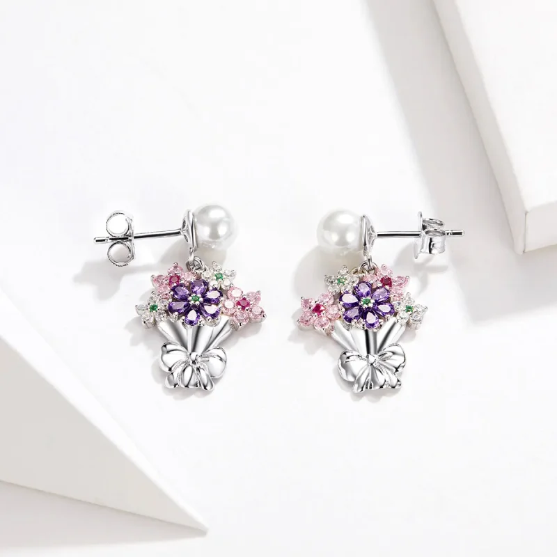 (bilde for) Pandora Style holder blomster øredobber - BSE152 - Vis 4