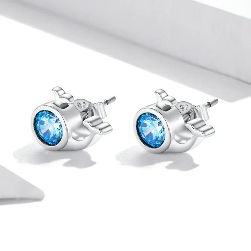 (bilde for) Pandora Style Mini Whale Stud øredobber - SCE1366 - Vis 2