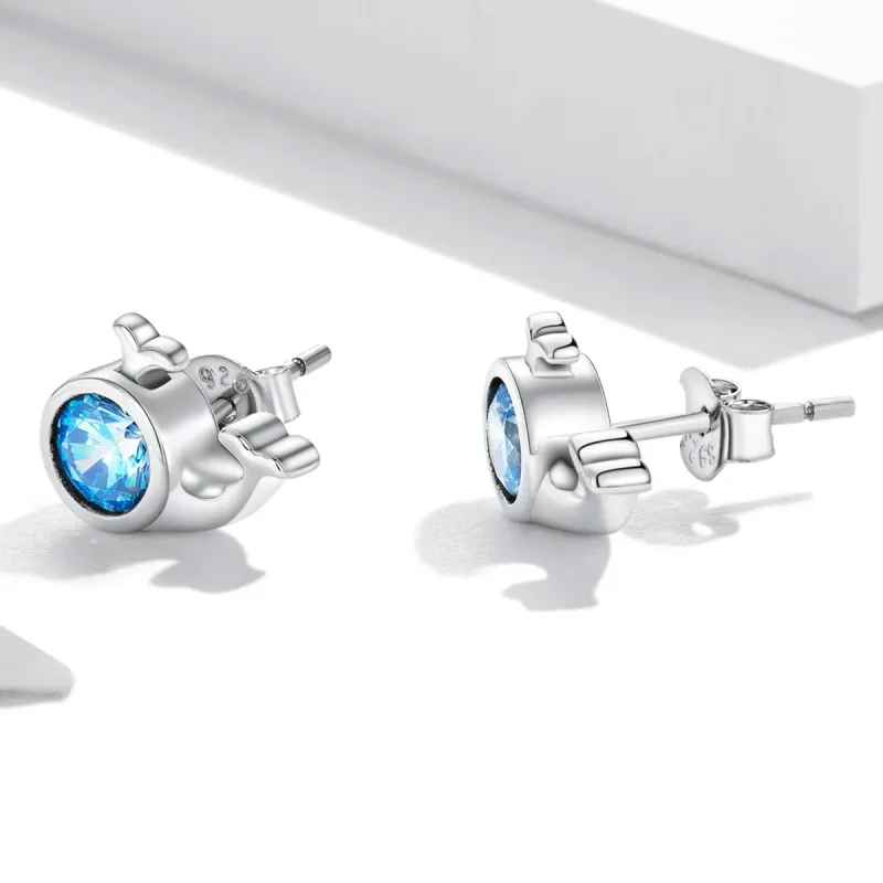 (bilde for) Pandora Style Mini Whale Stud øredobber - SCE1366 - Vis 3