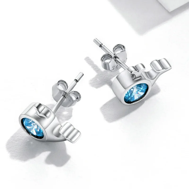 (bilde for) Pandora Style Mini Whale Stud øredobber - SCE1366 - Vis 4
