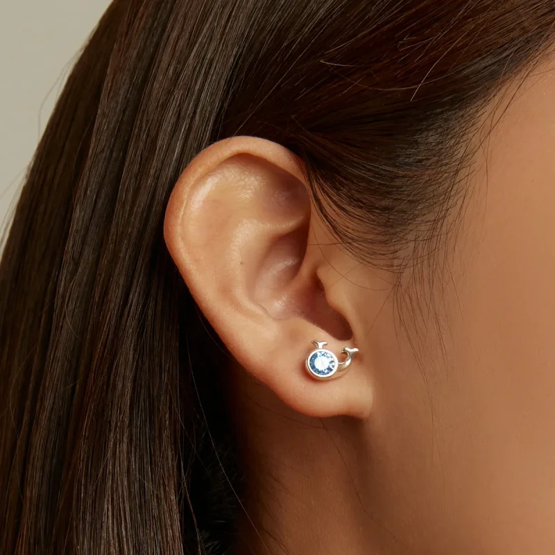 (bilde for) Pandora Style Mini Whale Stud øredobber - SCE1366 - Vis 7