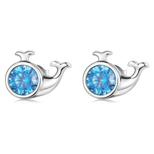 (bilde for) Pandora Style Mini Whale Stud øredobber - SCE1366