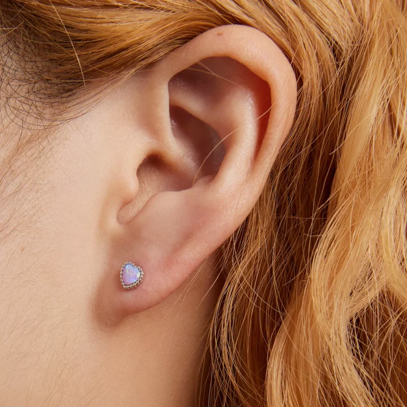 (bilde for) Pandora Style Opal Love Stud øredobber - SCE1383 - Vis 5