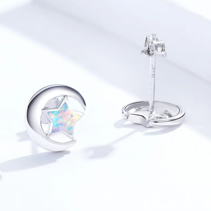 (bilde for) Pandora Style Opal Moon Stud øredobber - SCE816-A - Vis 3