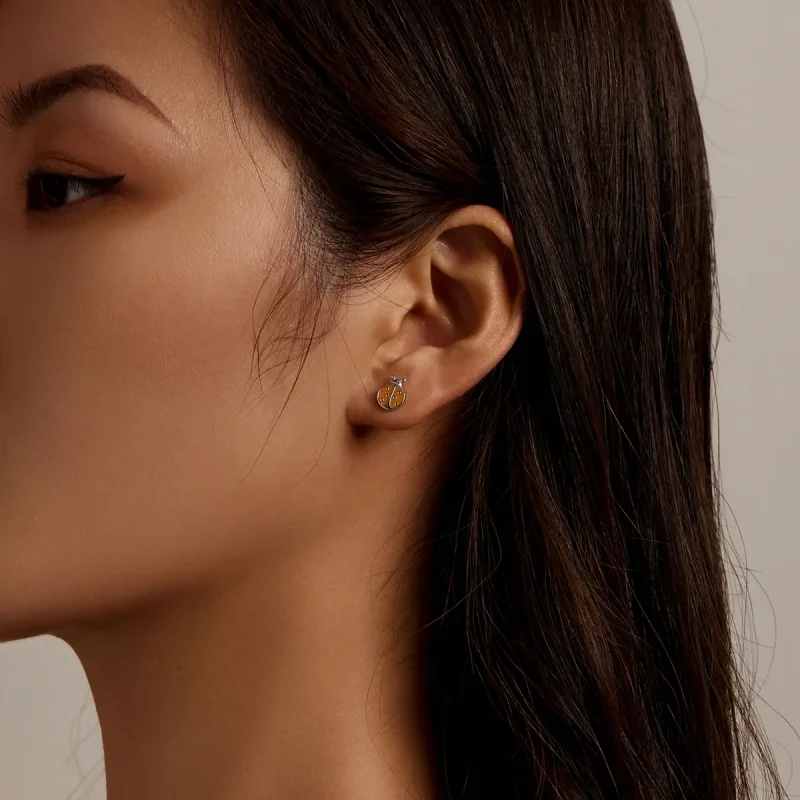 (bilde for) Pandora Style oransje marihøne ørepynt - SCE1345 - Vis 6