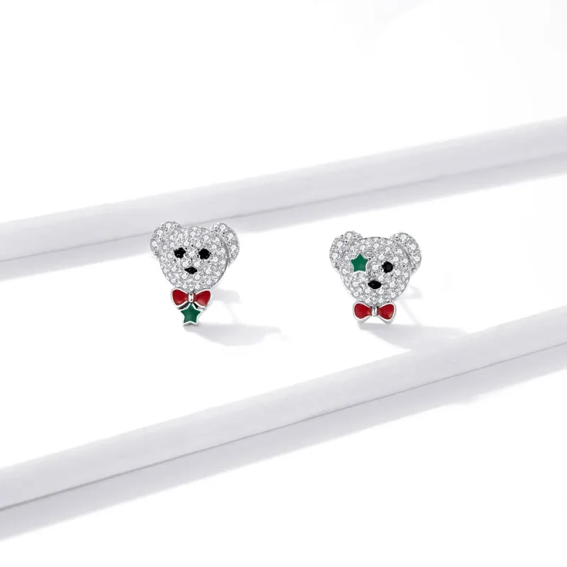 (bilde for) Pandora Style Playful Bear Stud øredobber - BSE437 - Vis 2