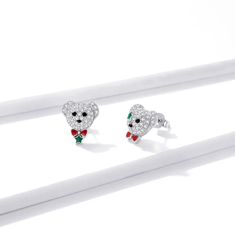 (bilde for) Pandora Style Playful Bear Stud øredobber - BSE437 - Vis 3