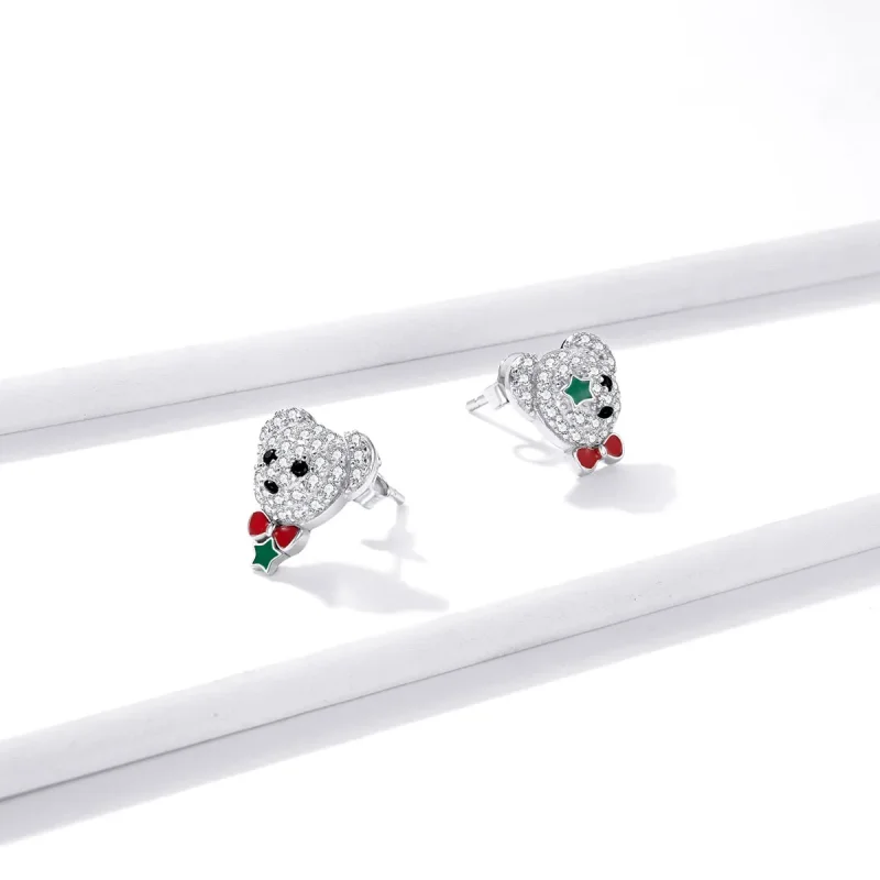 (bilde for) Pandora Style Playful Bear Stud øredobber - BSE437 - Vis 4