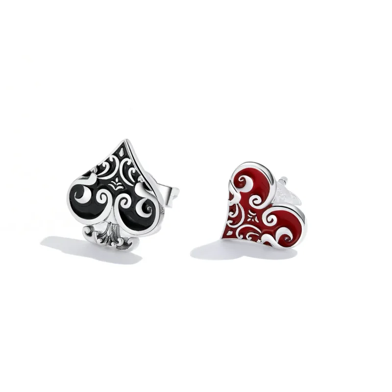 (bilde for) Pandora Style Poker Hearts øredobber - SCE1378 - Vis 2