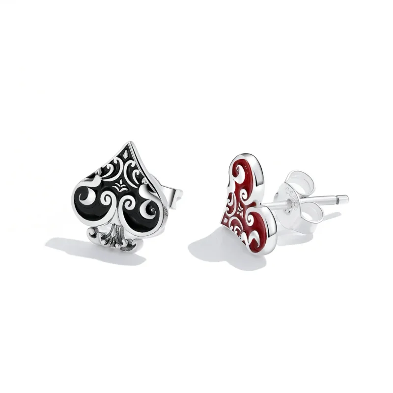 (bilde for) Pandora Style Poker Hearts øredobber - SCE1378 - Vis 3