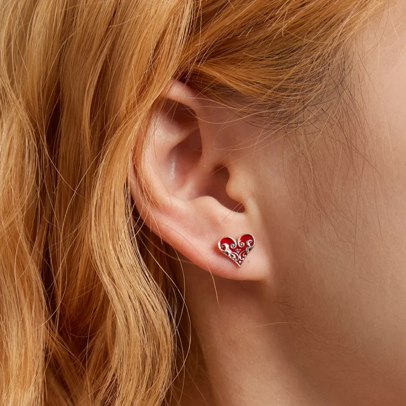 (bilde for) Pandora Style Poker Hearts øredobber - SCE1378 - Vis 6