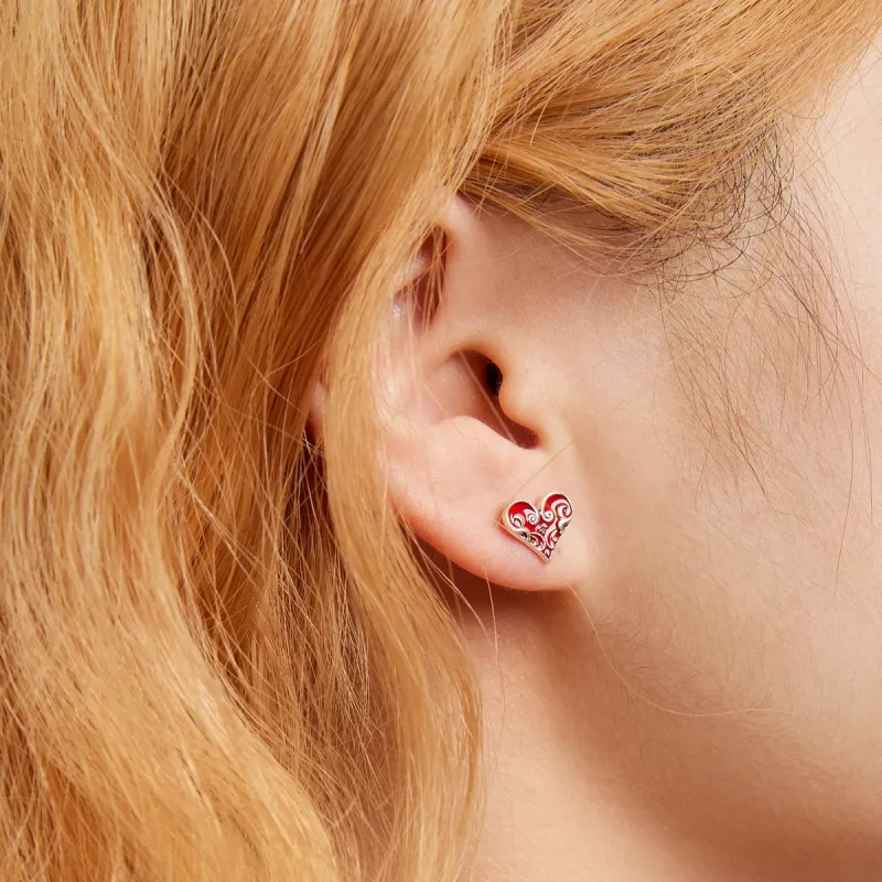 (bilde for) Pandora Style Poker Hearts øredobber - SCE1378 - Vis 7