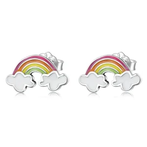 (bilde for) Pandora Style Rainbow Clouds ørepynt - SCE1339