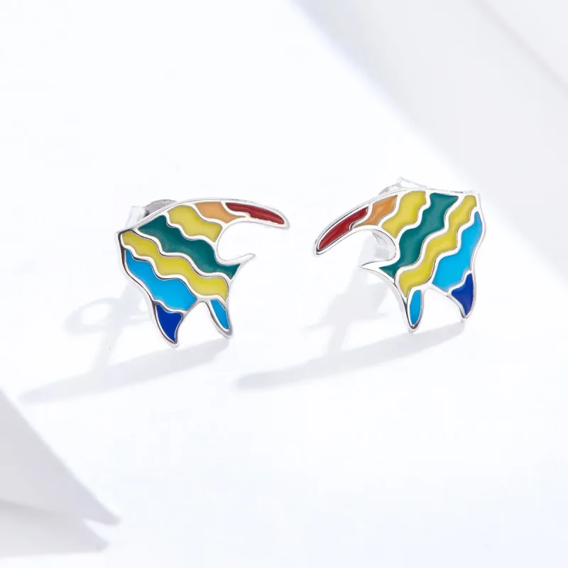 (bilde for) Pandora Style Rainbow Fish Stud øredobber - SCE824 - Vis 2