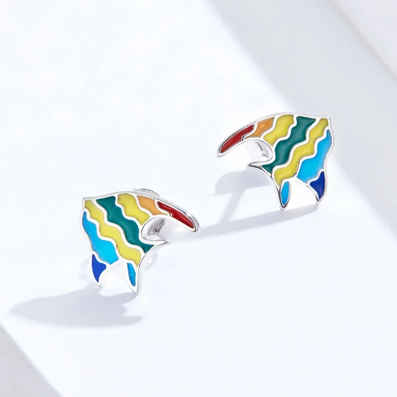 (bilde for) Pandora Style Rainbow Fish Stud øredobber - SCE824 - Vis 4