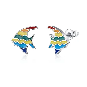 (bilde for) Pandora Style Rainbow Fish Stud øredobber - SCE824