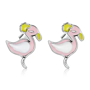 (bilde for) Pandora Style Rosa Flamingo øredobber - SCE1276