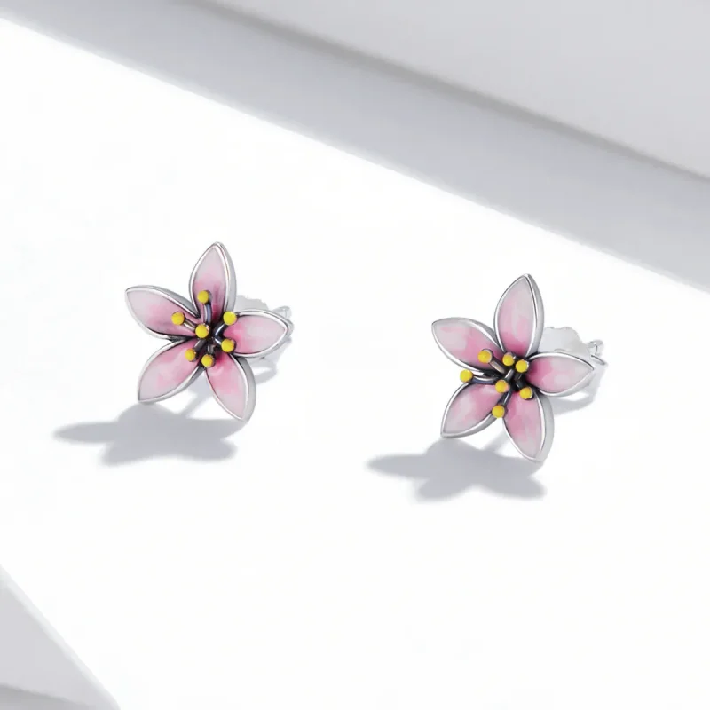 (bilde for) Pandora Style Rosa Sakura øredobber - SCE1273 - Vis 2