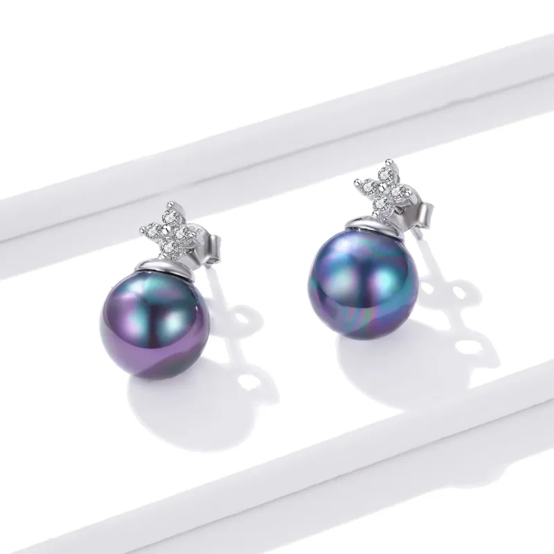 (bilde for) Pandora Style Shiny Beads Stud øredobber - BSE498 - Vis 2