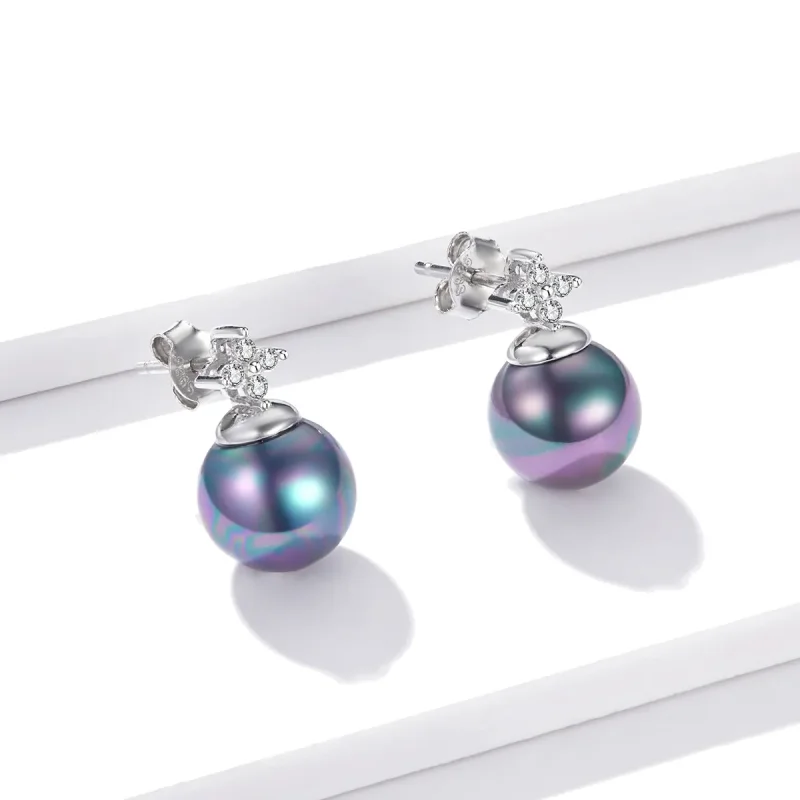 (bilde for) Pandora Style Shiny Beads Stud øredobber - BSE498 - Vis 3