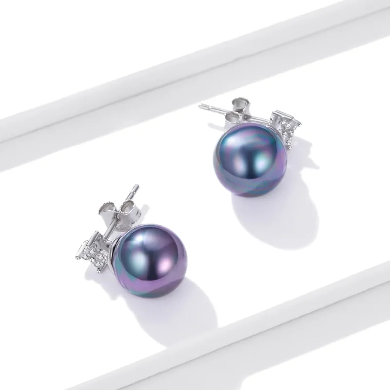 (bilde for) Pandora Style Shiny Beads Stud øredobber - BSE498 - Vis 4