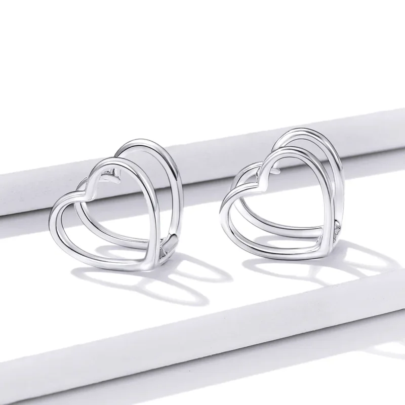 (bilde for) Pandora Style Simple - Doble hjerte øredobber - BSE501 - Vis 2