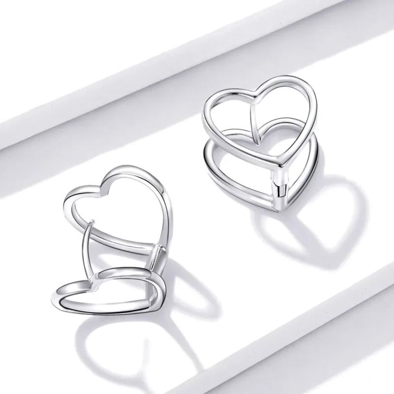 (bilde for) Pandora Style Simple - Doble hjerte øredobber - BSE501 - Vis 3