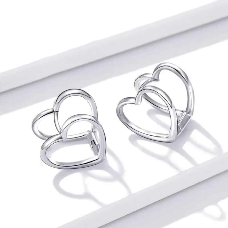 (bilde for) Pandora Style Simple - Doble hjerte øredobber - BSE501 - Vis 4