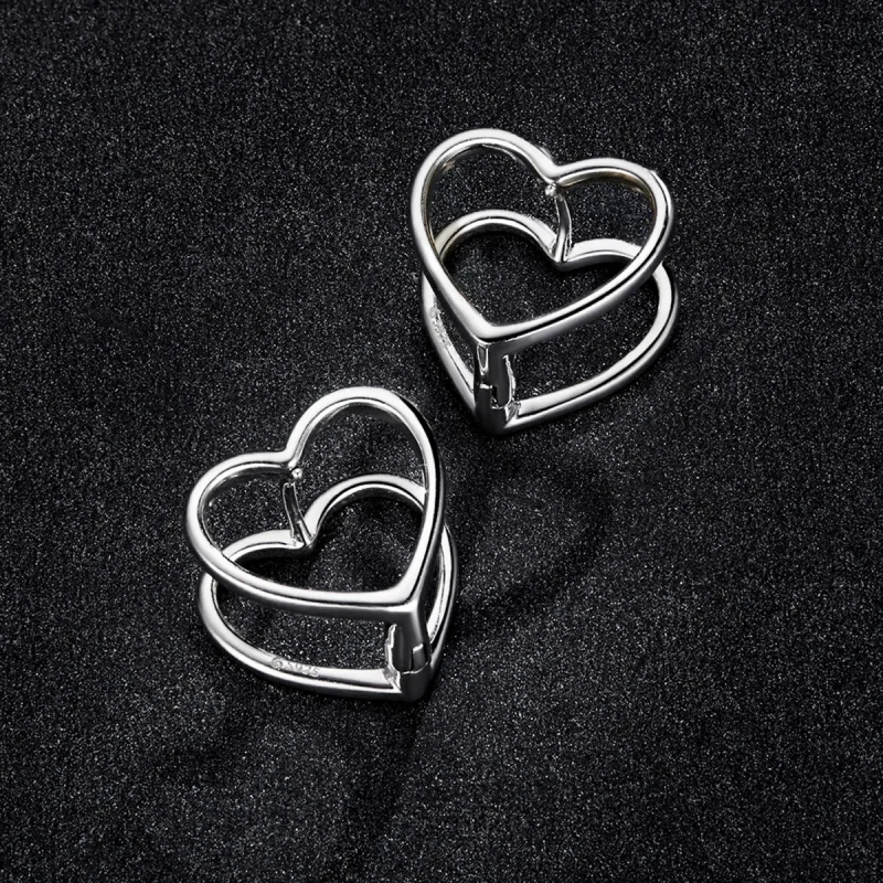 (bilde for) Pandora Style Simple - Doble hjerte øredobber - BSE501 - Vis 5