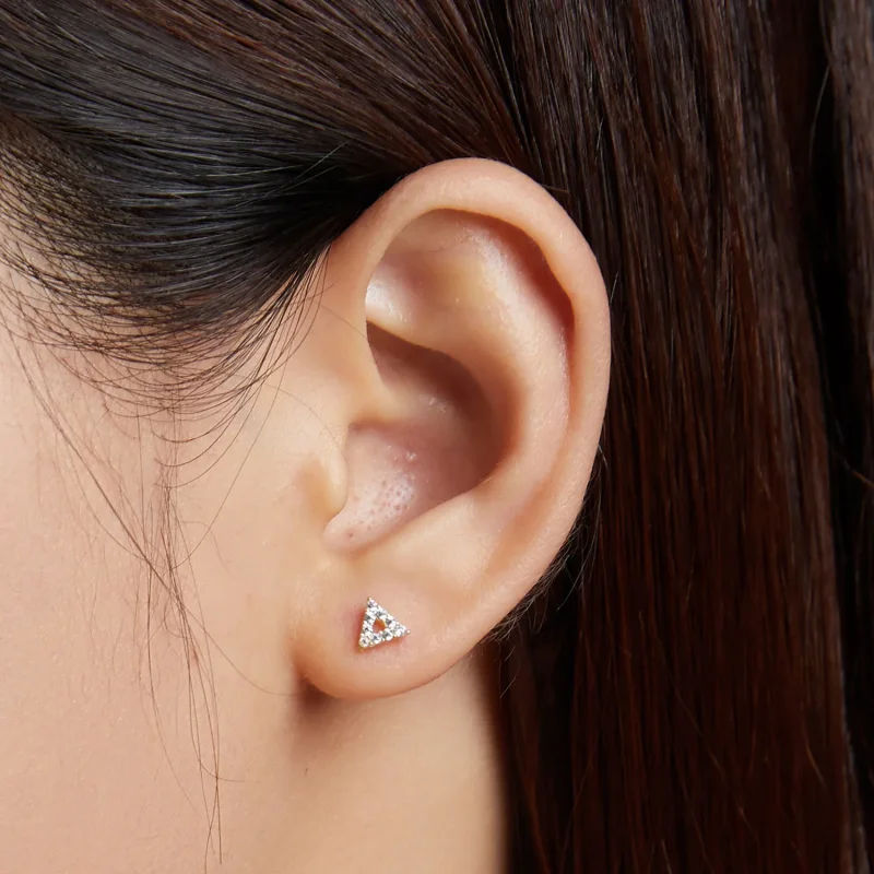 (bilde for) Pandora Style skinnende triangel øredobber - SCE1220 - Vis 3