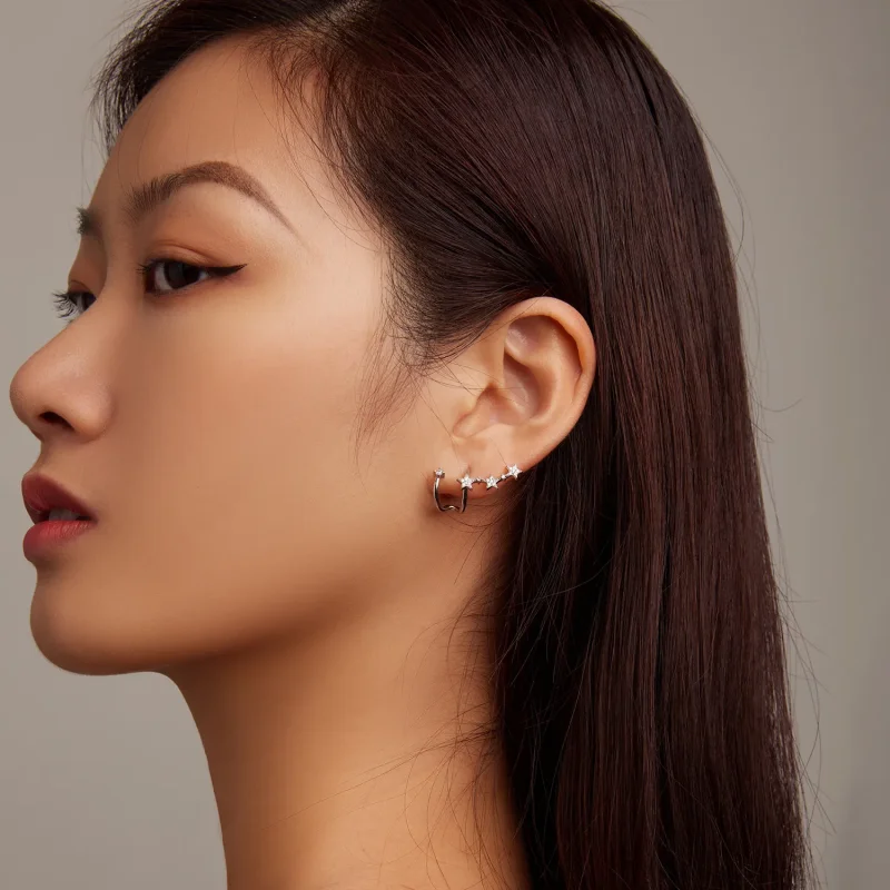 (bilde for) Pandora Style Star Stud øredobber - BSE700 - Vis 7