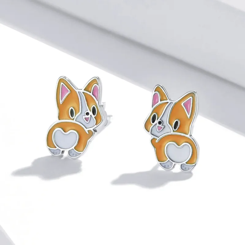 (bilde for) Pandora Style søte Corgi øredobber - SCE1281 - Vis 2