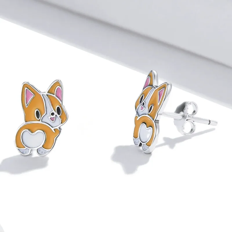 (bilde for) Pandora Style søte Corgi øredobber - SCE1281 - Vis 3