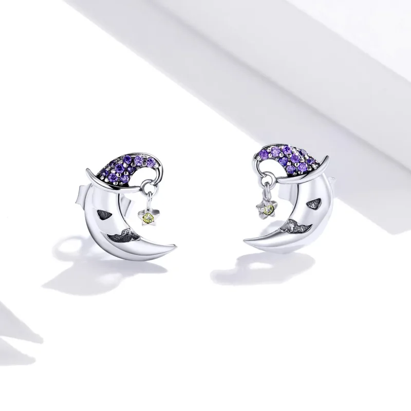 (bilde for) Pandora Style tegneserie Moon Stud øredobber - SCE954 - Vis 2