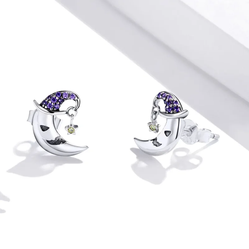 (bilde for) Pandora Style tegneserie Moon Stud øredobber - SCE954 - Vis 3