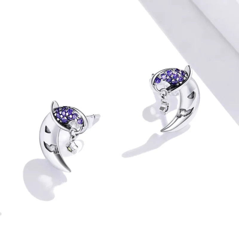 (bilde for) Pandora Style tegneserie Moon Stud øredobber - SCE954 - Vis 4