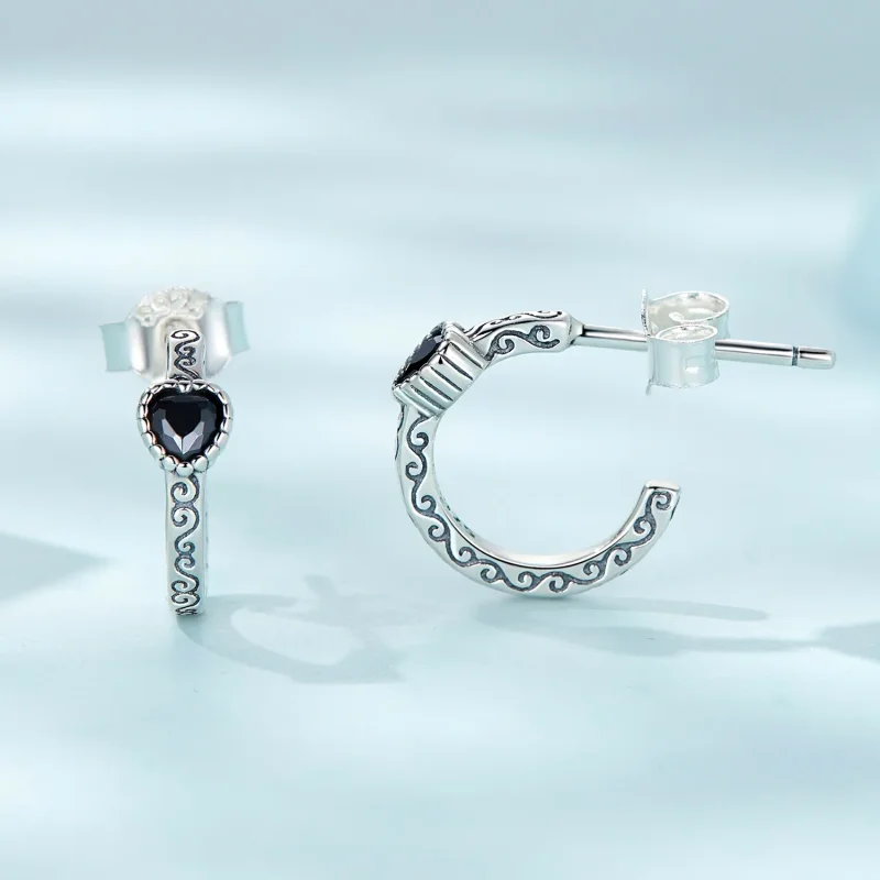 (bilde for) Pandora Style Vintage svarte sirkon øredobber - SCE1520 - Vis 3