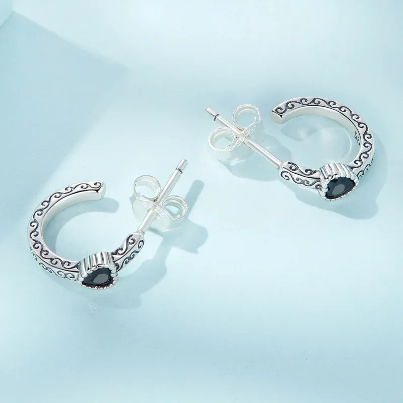 (bilde for) Pandora Style Vintage svarte sirkon øredobber - SCE1520 - Vis 4