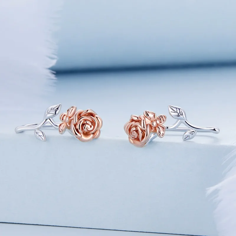(bilde for) Rose ørepynt i Pandora-stil - BSE682 - Vis 2