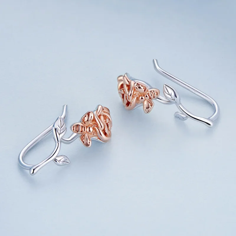 (bilde for) Rose ørepynt i Pandora-stil - BSE682 - Vis 3