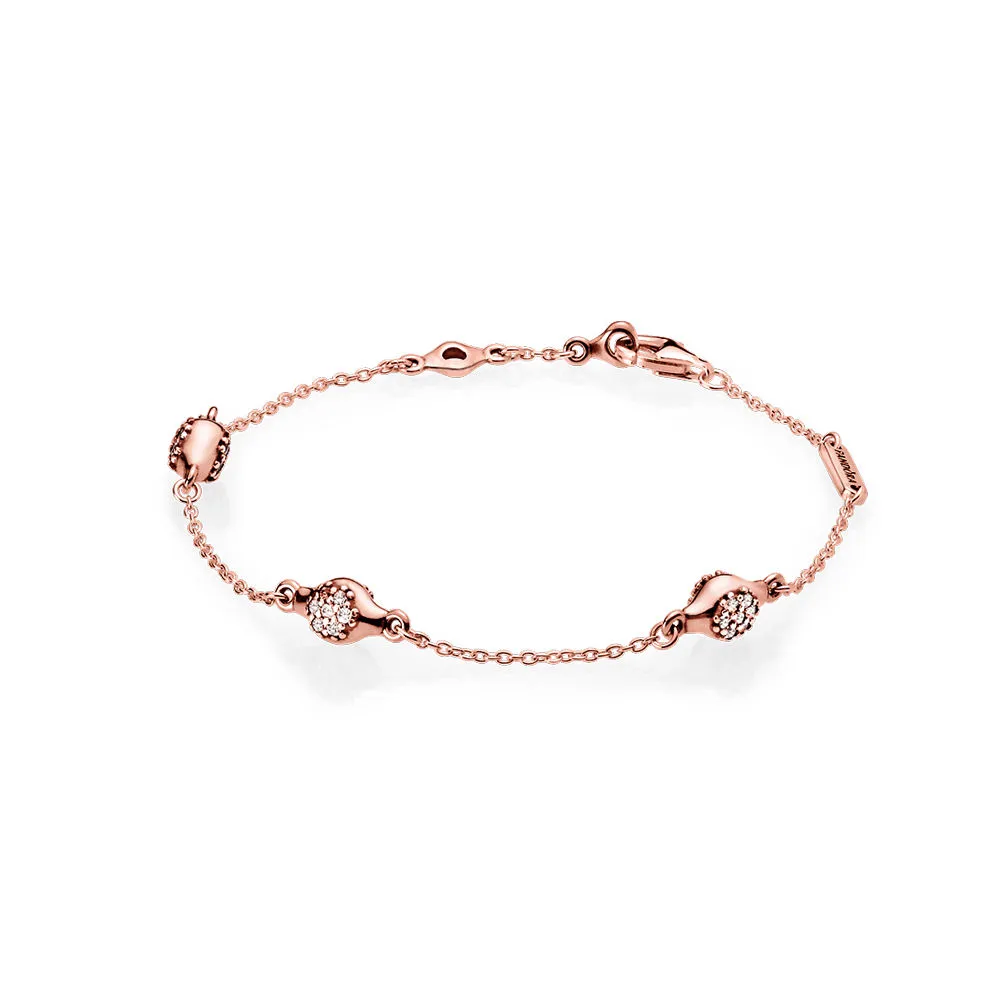 modern lovepods pandora rose bracelet with clear cubic zirconia 587354cz