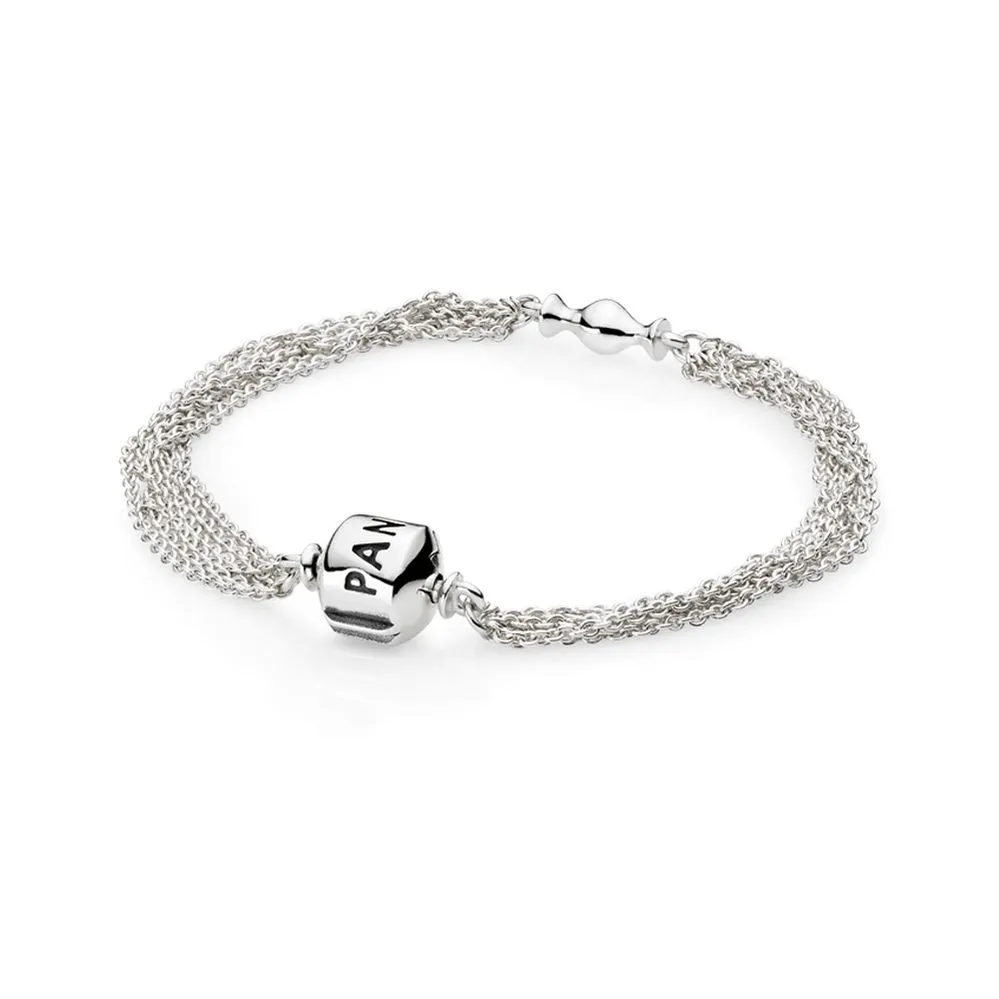 Pandora Sterlingsølvarmbånd, med flere kjeder, 1 klips - 591701