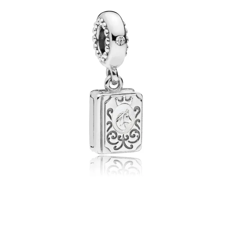 pandora fairy tale book clear cz silver emalje 797611en23