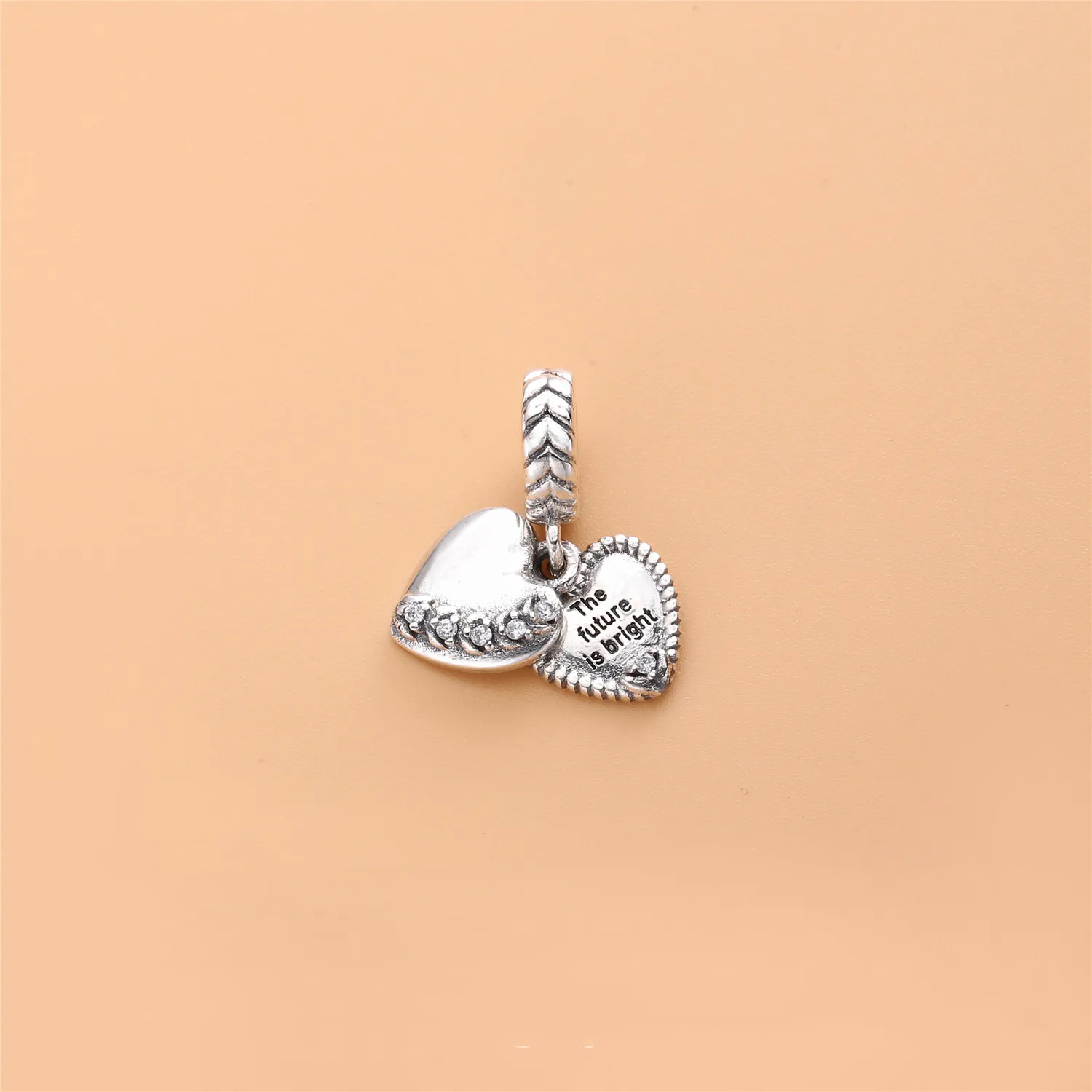 Pandora Hjertefrø sølv dingler med klare cubic zirconia - 797581CZ