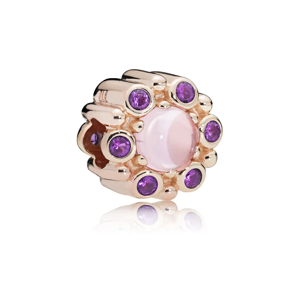 pandora rose charm with pink mist and royal purple crystal 787658npm