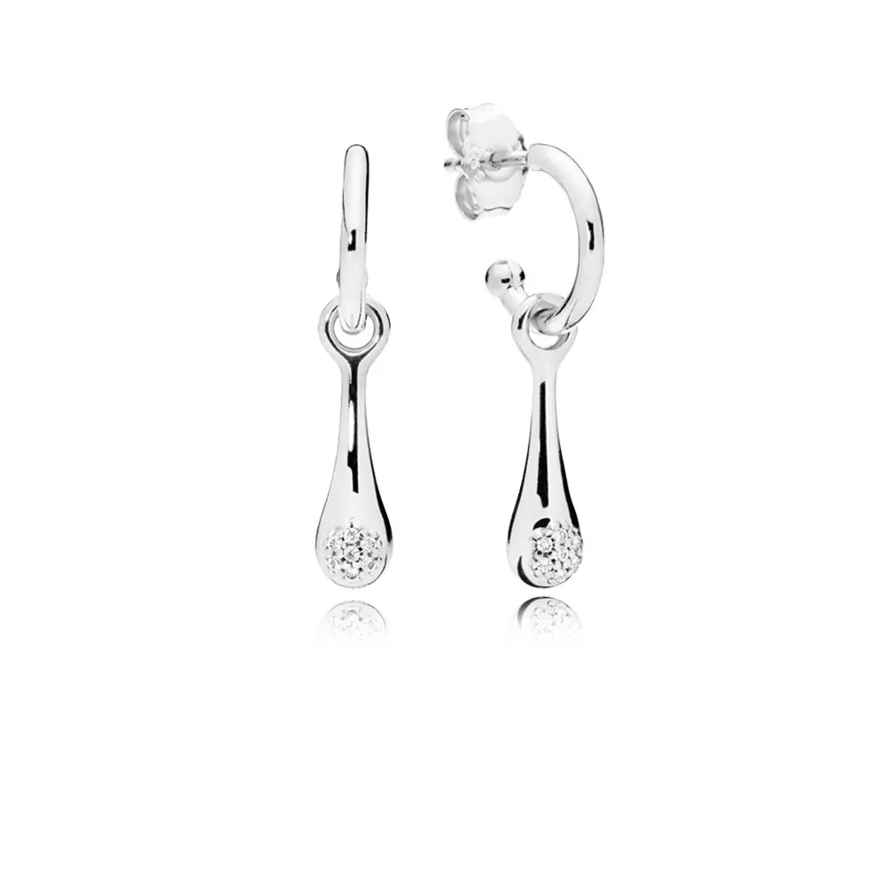 pandora modern lovepods silver earrings with clear cubic zirconia 297357cz